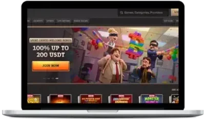 SpinBoss Casino Lobby am Laptop